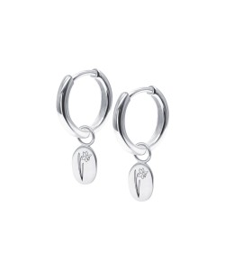 Daffodil Birth Flower Silver Huggie Earring Charms HO-2709
